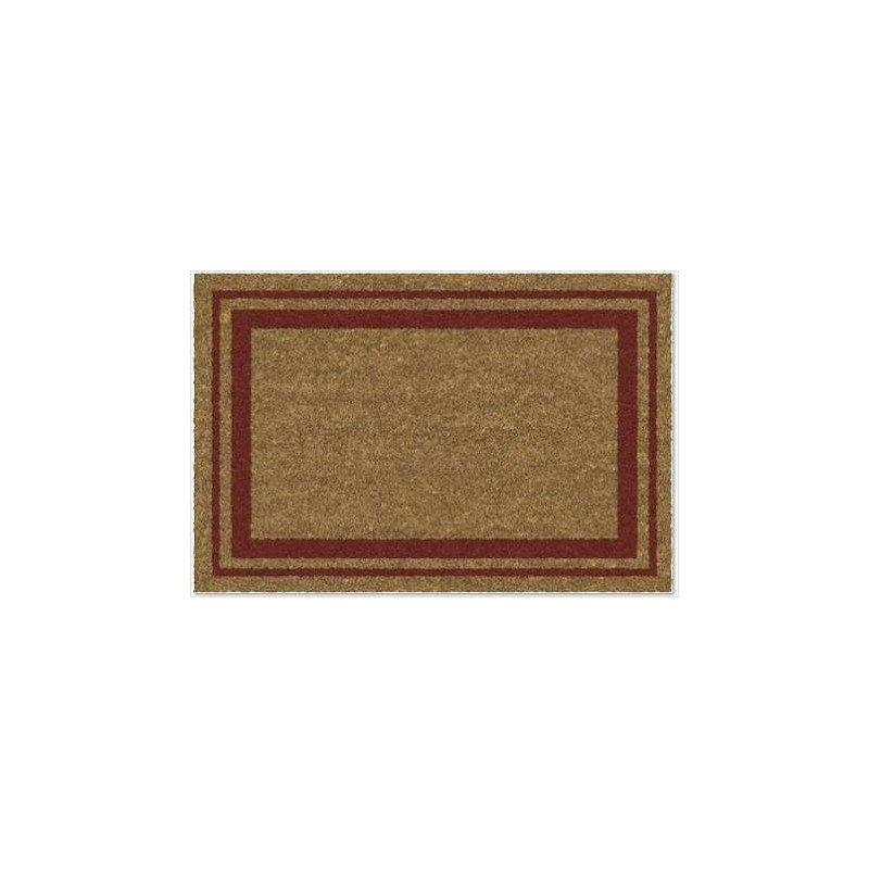 TAPIS COCO BORDURES ROUGE NATUREL/PVC 40X60CM