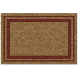 TAPIS COCO BORDURES ROUGE NATUREL/PVC 40X60CM