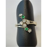 BAGUE OR 18K 2.13GR EMERAUDE DIAMANTS T48