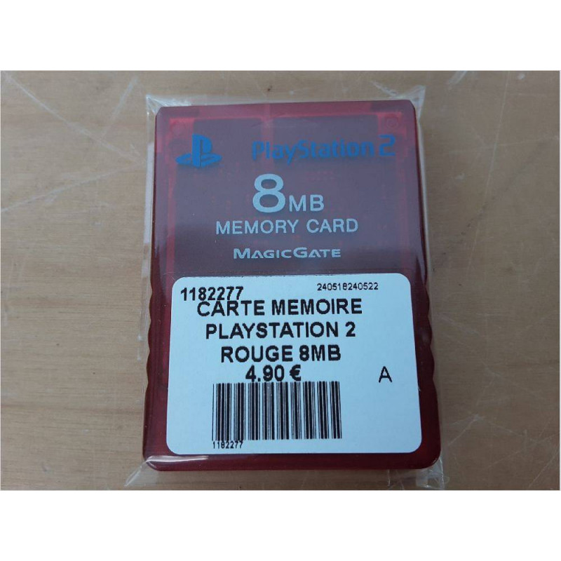 CARTE MEMOIRE PLAYSTATION 2 ROUGE 8MB