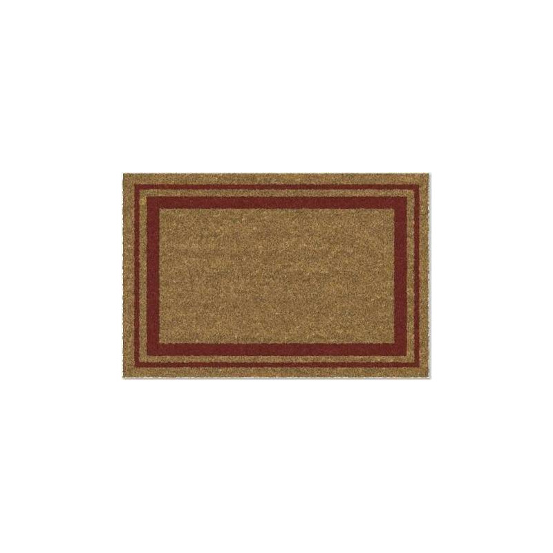 TAPIS COCO BORDURES ROUGE NATUREL/PVC 40X60CM