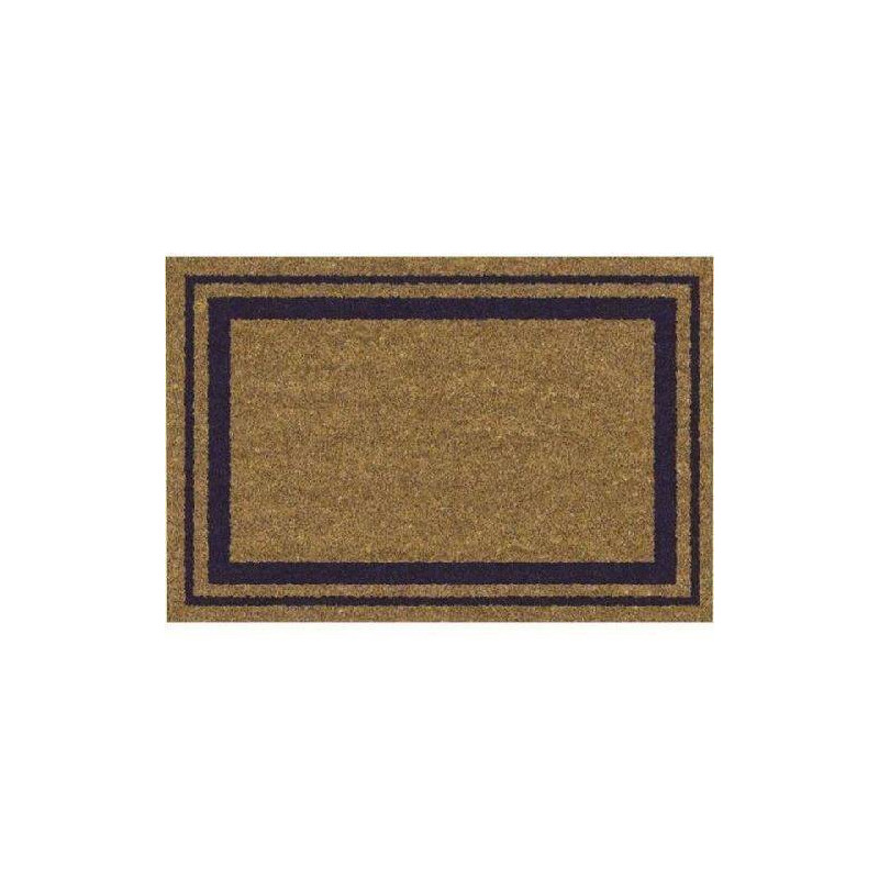 TAPIS COCO BORDURES BLEU NATUREL/PVC 40X60CM