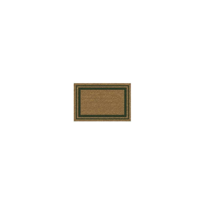 TAPIS COCO BORDURES VERT NATUREL/PVC 40X60CM