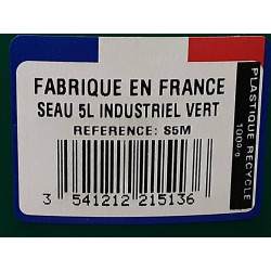 SEAU 5L INDUSTRIEL QUALITE FRANCE (S5M)