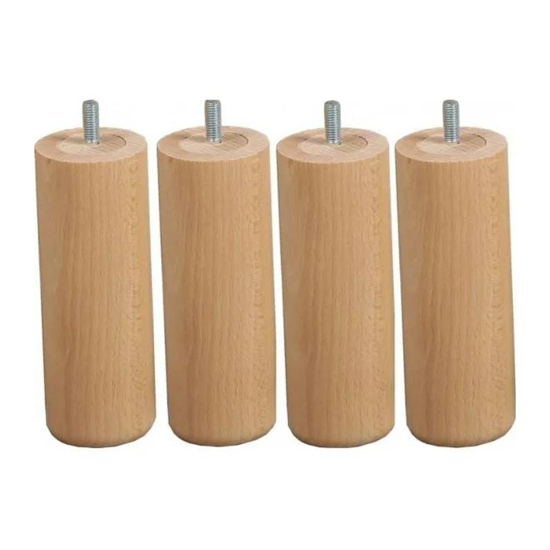 JEUX DE 4 PIEDS BOIS 15CM POUR SOMMIER TAPISSIER