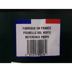 POUBELLE 80L AVEC COUVERCLE QUALITE FRANCE (P80PV)