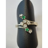 BAGUE OR 18K 2.13GR EMERAUDE DIAMANTS T48