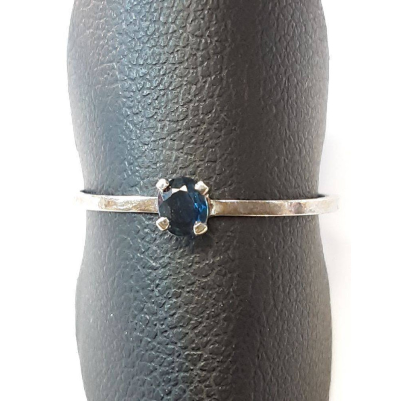 BAGUE OR BLANC 18K 0.80GR SAPHIR T53
