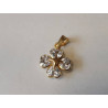PENDENTIF OR 18K TREFLE A 4 FEUILLES ZIRCON 1.10GR