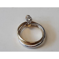 PENDENTIF OR 18K DOUBLE BAGUE DIAMANT 2.50GR