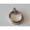 PENDENTIF OR 18K DOUBLE BAGUE DIAMANT 2.50GR