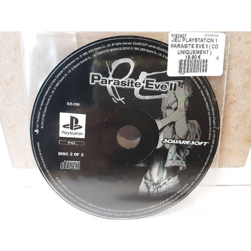 JEU PLAYSTATION 1 PARASITE EVE II ( CD UNIQUEMENT )