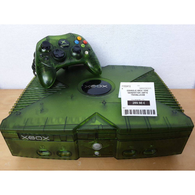 CONSOLE XBOX 1ERE GENERATION VERTE TRANSLUCIDE
