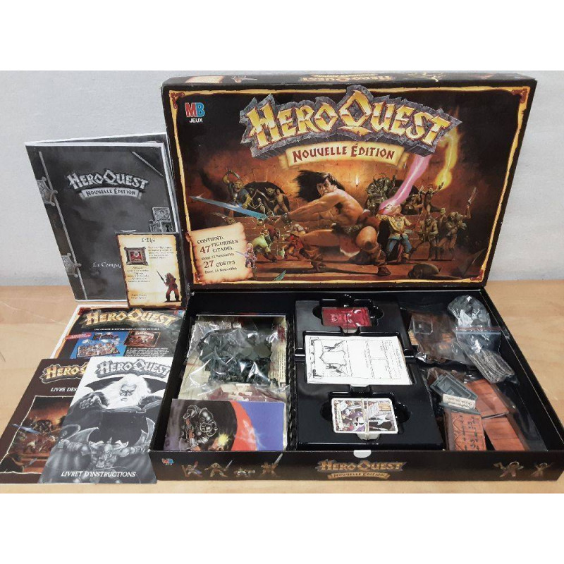 JEU DE SOCIÉTÉ HERO QUEST NOUVELLE ÉDITION ( COMPLET - NOTICE REPRO )