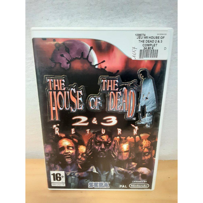 JEU WII HOUSE OF THE DEAD 2 & 3 COMPLET