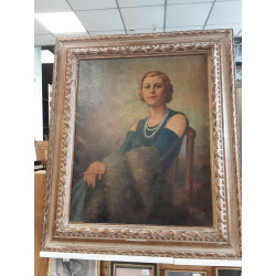 PEINTURE FEMME ASSISE 