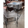TABLE HAUTE METAL ET CORDE AVEC 2 TABOURETS