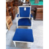 CABRIOLET+REPOSE PIEDS VELOURS BLEU