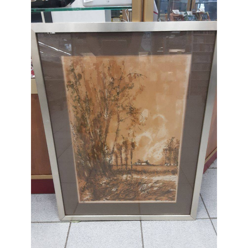 LITHOGRAPHIE  AIME-DANIEL STEINLEN PAYSAGE
