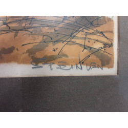 LITHOGRAPHIE  AIME-DANIEL STEINLEN PAYSAGE
