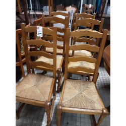 LOT 6 CHAISES PAILLÉES...