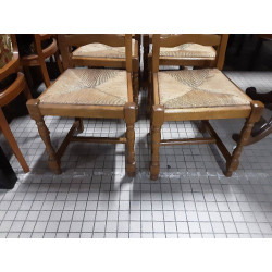 LOT 6 CHAISES PAILLÉES OSSATURE CHENE 