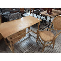 BUREAU ROTIN AVEC SA CHAISE