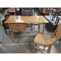 BUREAU ROTIN AVEC SA CHAISE