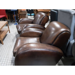 FAUTEUILS CLUB CUIR LA PAIRE