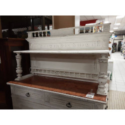 DESSERTE HENRI 2 BLANCHE AVEC MARBRE