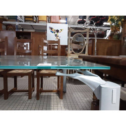 TABLE VERRE PIÉTEMENT ALUMINIUM 160X160