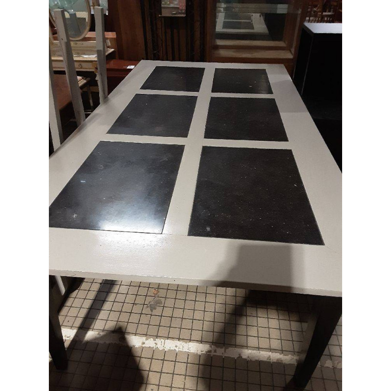 TABLE DESSUS CARREAUX 230X120 CM+2 ALLONGES 50 CM LONGUEUR TOTALE 330 CM