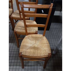 LOT 6 CHAISES PAILLÉES PIN MASSIF