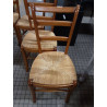LOT 6 CHAISES PAILLÉES PIN MASSIF