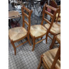 LOT 6 CHAISES PAILLÉES PIN MASSIF