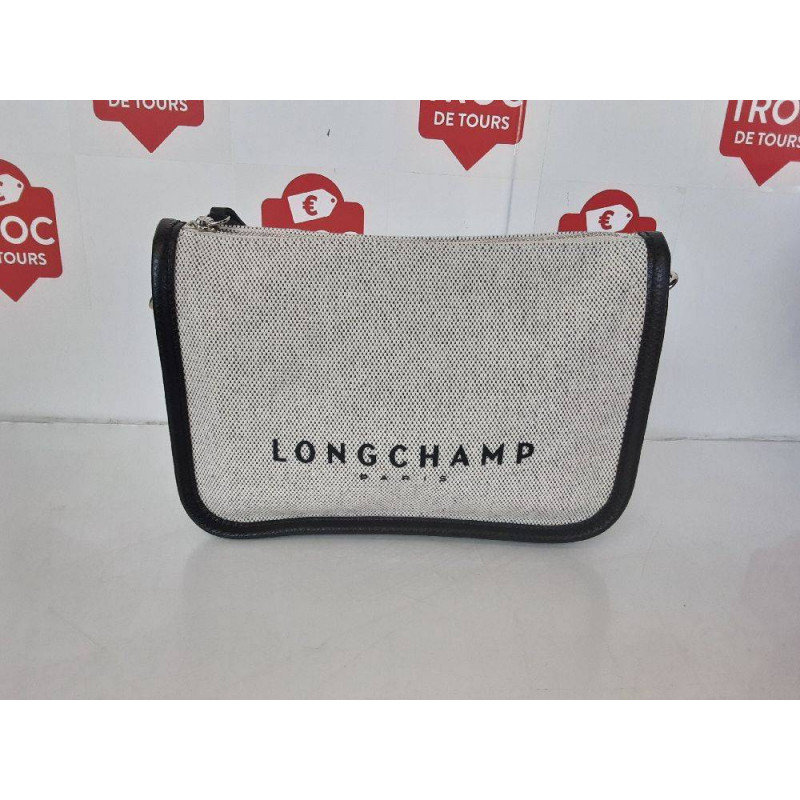 SAC BANDOULIÈRE LONGCHAMP S ESSENTIAL EN TOILE ÉCRU