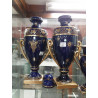 PAIRE VASES BLEU (ACCIDENTE COUVERCLE)