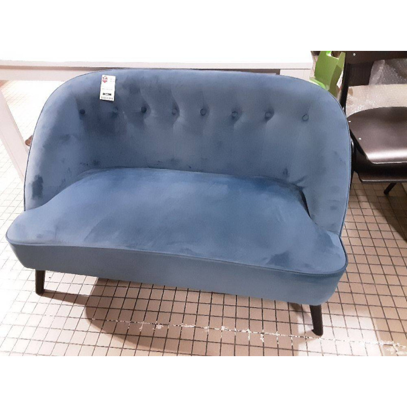 BANQUETTE VELOURS BLEU