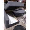 CANAPÉ CONVERTIBLE COFFRE TISSU GRIS IKEA