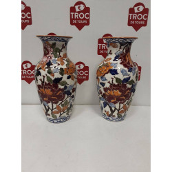 PAIRE VASE GIEN PIVOINE...