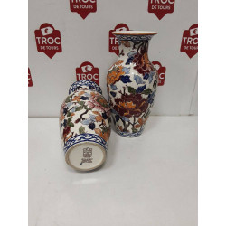 PAIRE VASE GIEN PIVOINE HAUTEUR 26 CM