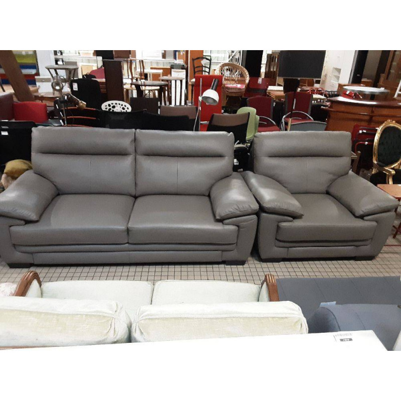 CANAPÉ+1 FAUTEUIL CUIR 