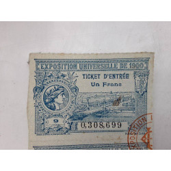 TICKETS D\'ENTRÉE EXPOSITION UNIVERSELLE 1900 LES 3