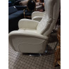 FAUTEUIL RELAX ELECTRIQUE CUIR BLANC SUR BATTERIE