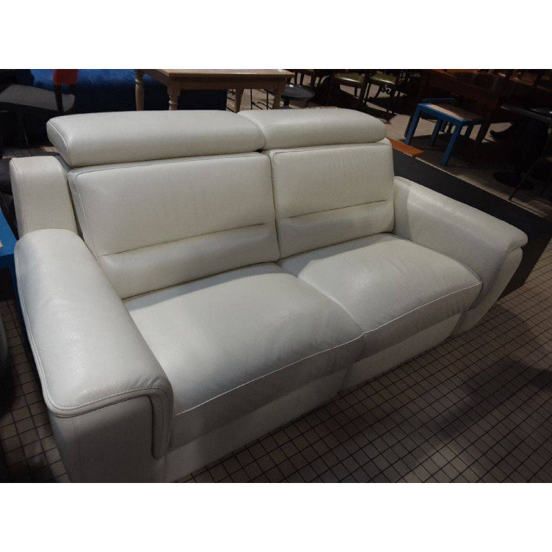 CANAPÉ CUIR BLANC  2/3 PLACES