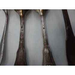 ENSEMBLE COUVERT ARGENT MASSIF 18 EME ET MINERVE 906 GRAMMES