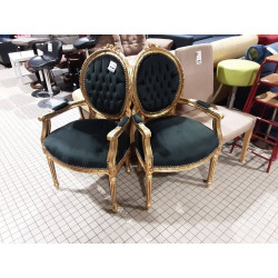 PAIRE DE FAUTEUILS MEDAILLON STYLE LOUIS XVI