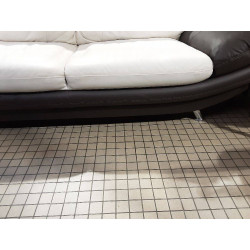 CANAPÉ CUIR 3 PLACES PIETEMENT METAL