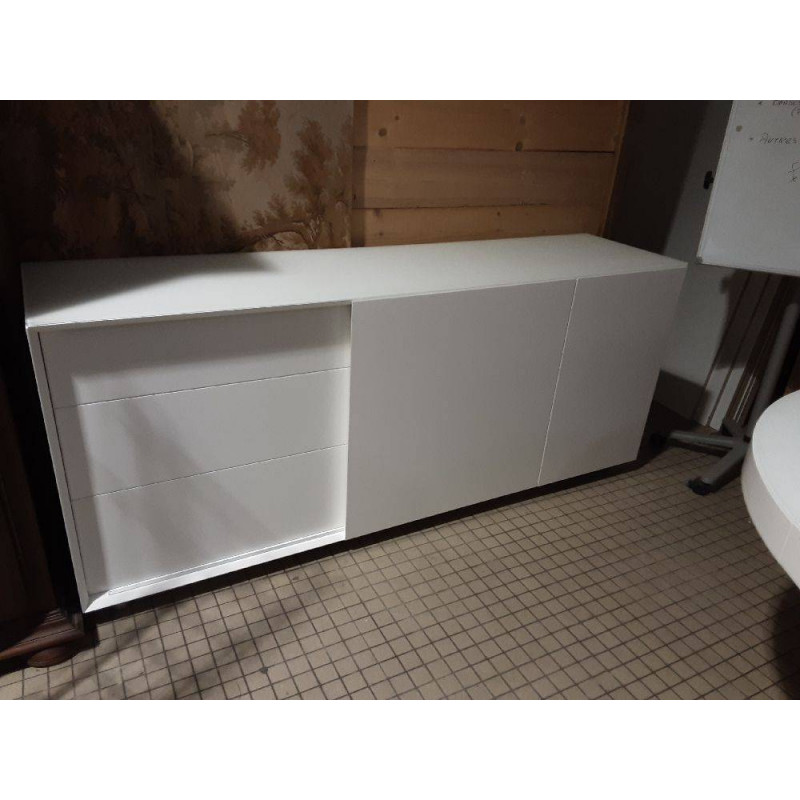 ENFILADE BLANCHE 3 PORTES 1 TIROIR HUSSON