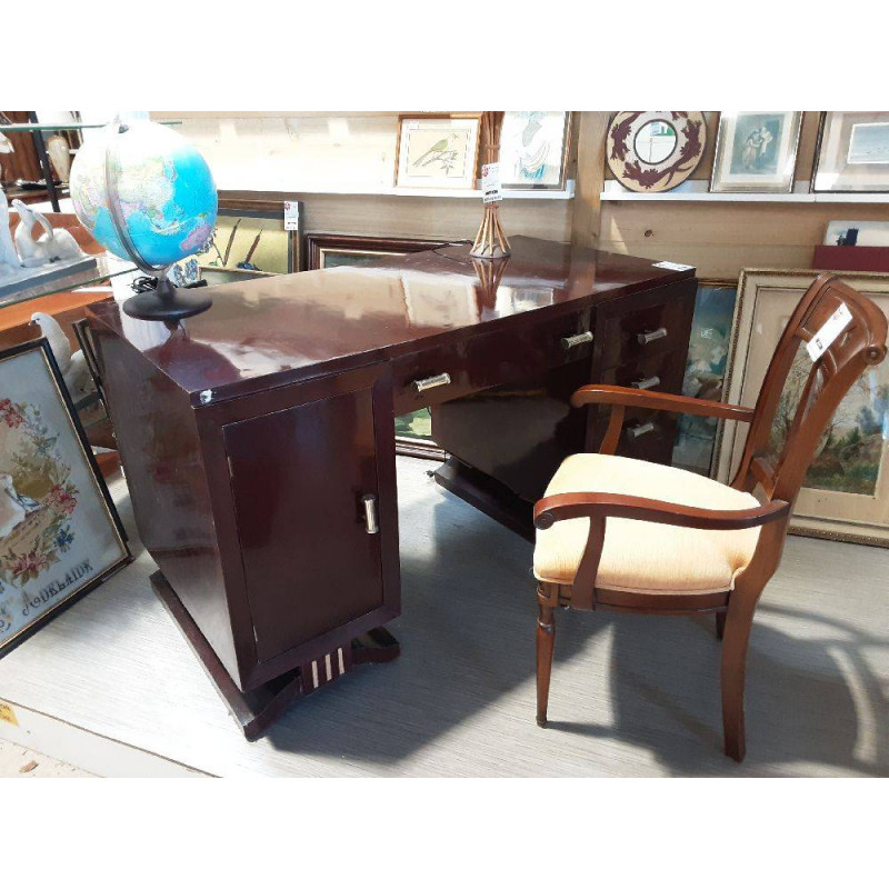 BUREAU STYLE ART DECO 1 PORTE 5 TIROIRS